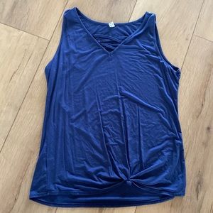 Cross stitching v neck tank